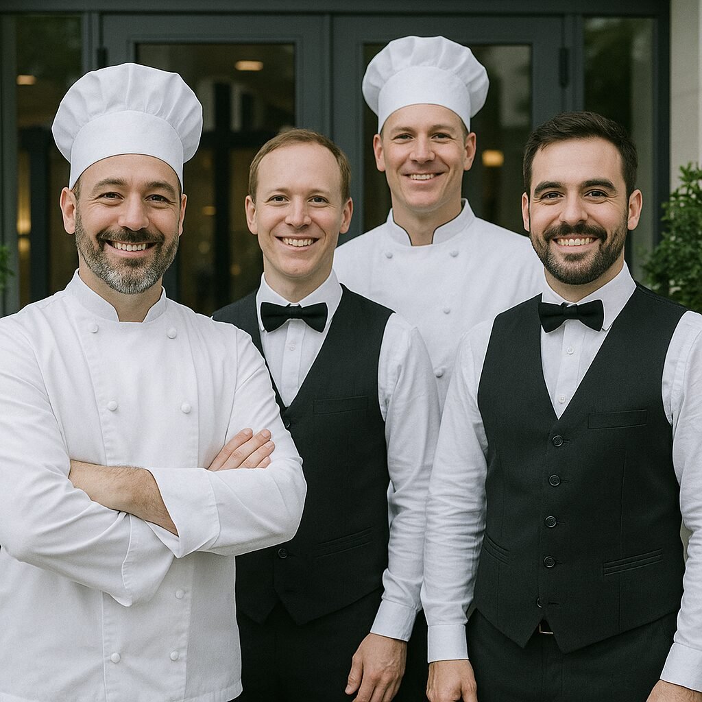 2 cuisiniers et 2 serveurs